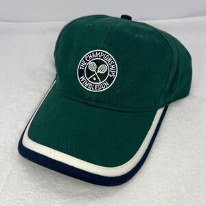 Wimbledon Lawn Tennis Museum Green Navy Adjustable Embroidered Logo Baseball Cap